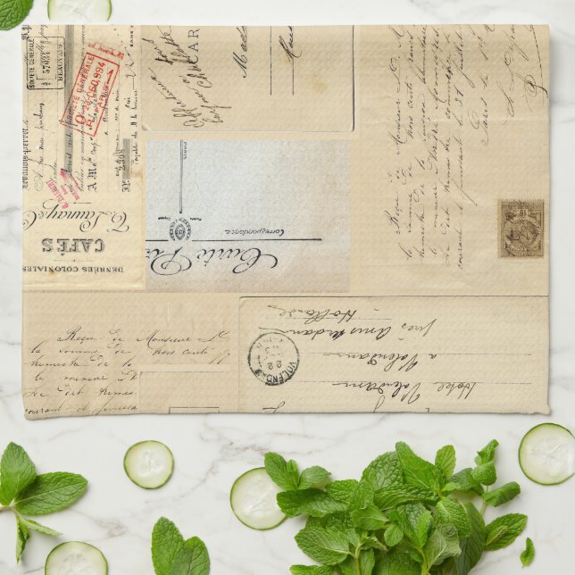 Serviette française de carte postale de nid (Plié)