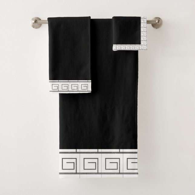 Serviette Geo Trim noire  (En situation)