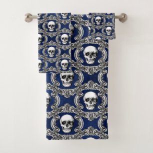 Serviette gothique de Bath de motif de crâne