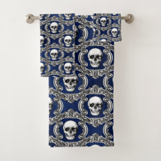 Serviette gothique de Bath de motif de crâne