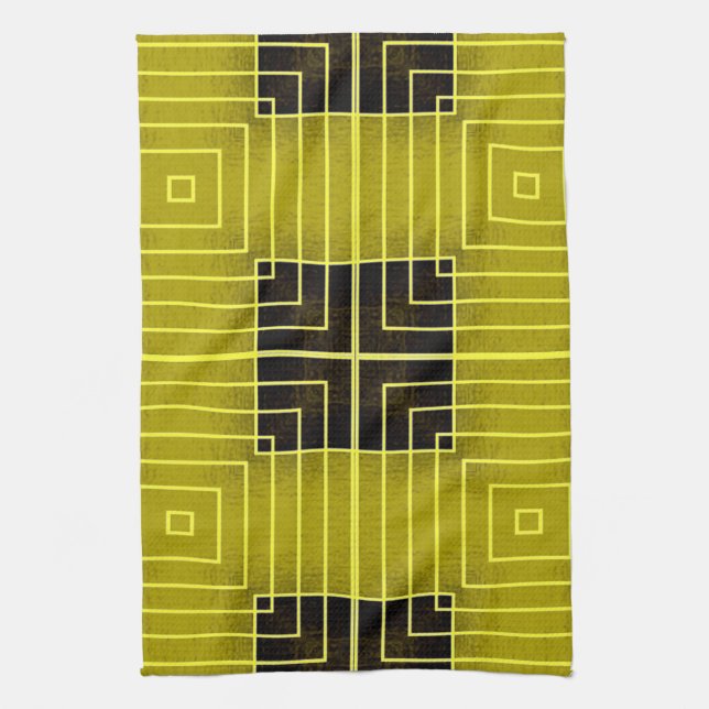 Serviette grecque chic jaune (Vertical)