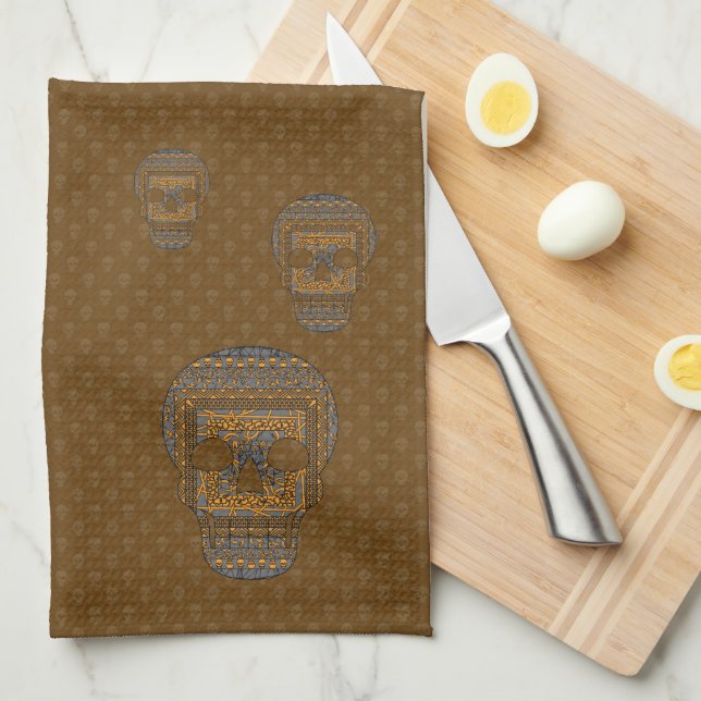 Serviette Halloween Crâne (Quart Plié)