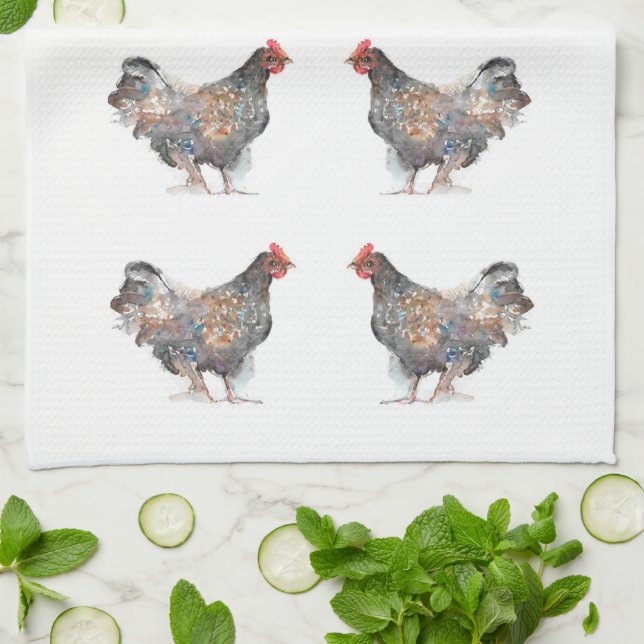 Serviette Hen Tea (Plié)