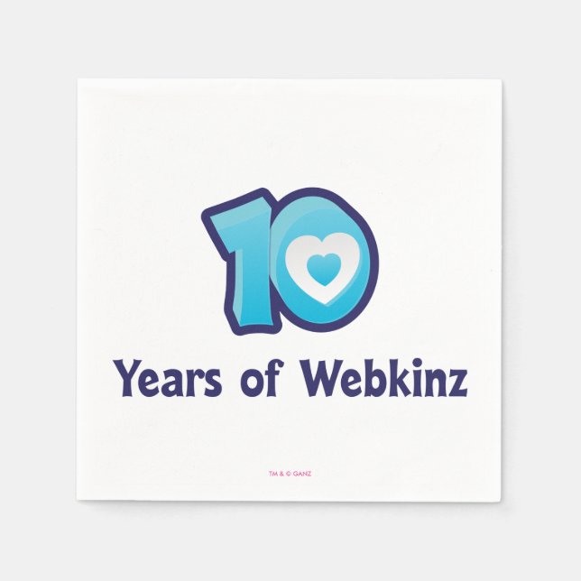 Serviette Jetable 10 ans de Webkinz Logo (Devant)