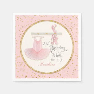 Serviette Jetable 1ère Fille Anniversaire Fête Ballerina Tutu