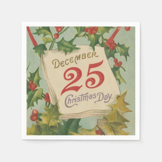 Serviette Jetable 25 décembre Jour de Noël (Devant)