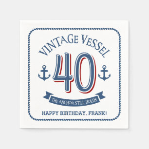 Serviette Jetable 40e anniversaire nautique