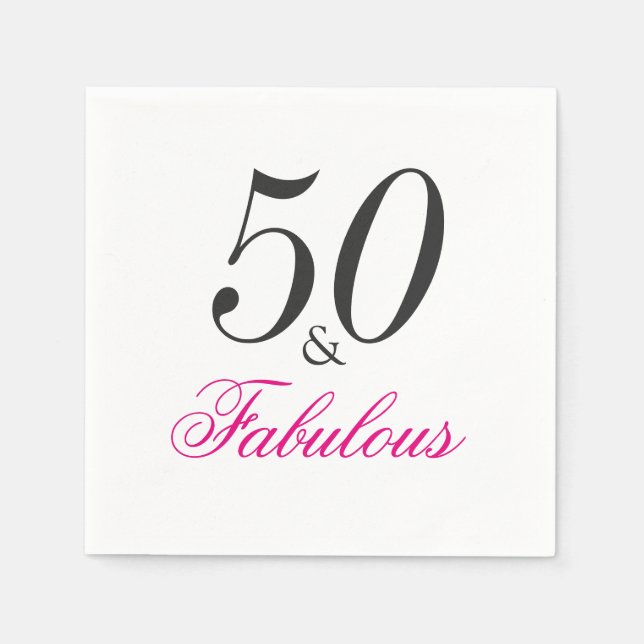 Serviette Jetable 50 et fabuleux Anniversaire Papier de fête serviet (Devant)