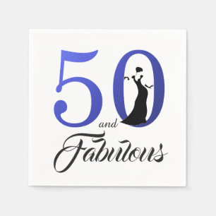 Serviette Jetable 50 et Fabulous Blue Birthday Party