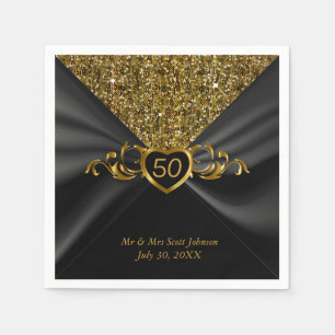 Serviette Jetable 50e anniversaire de Mariage d'or