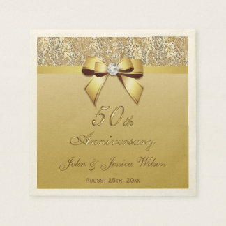 Serviette Jetable 50e anniversaire du Mariage d'or