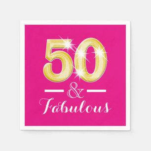 Serviette Jetable 50e anniversaire et femmes fabuleuses