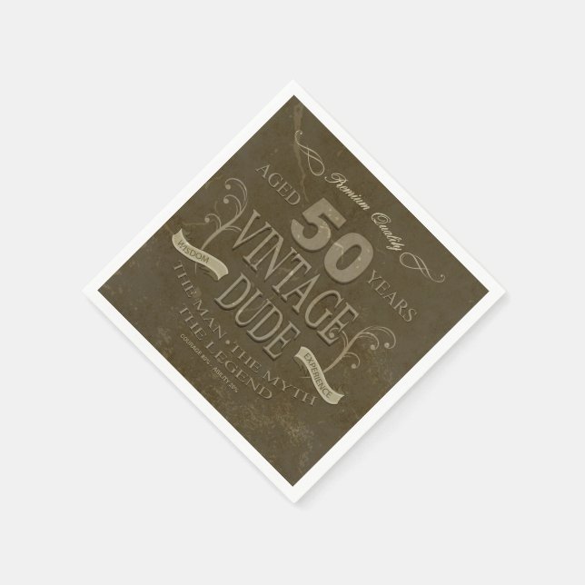 Serviette Jetable 50e anniversaire Mens serviettes (Coin)