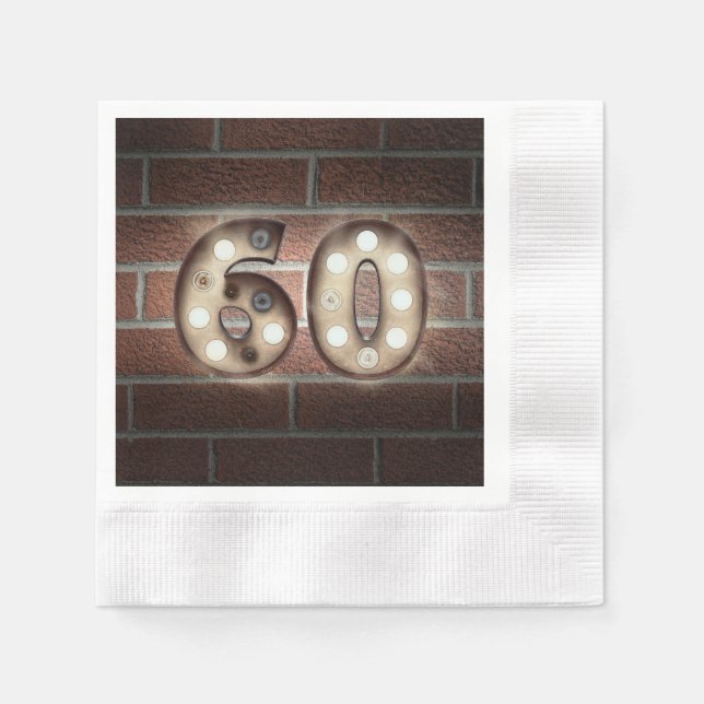 Serviette Jetable 60e anniversaire marque marquee sur mur en brique (Devant)