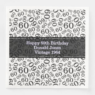 Serviette Jetable 60e Birthday Number