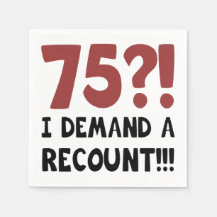 Serviette Jetable 75e anniversaire Gag cadeau