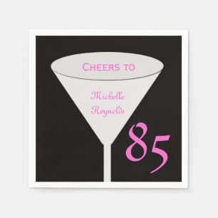 Serviette Jetable 85e anniversaire "Cheers To" pour femme Papier