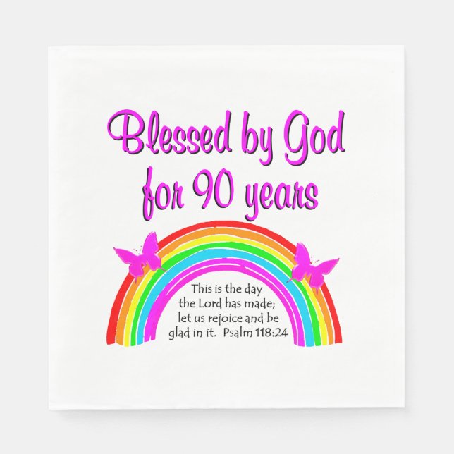 SERVIETTE JETABLE 90E ANNIVERSAIRE (Devant)