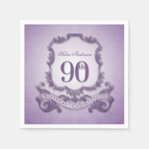 Serviette Jetable 90e anniversaire Fête cadre Vintage