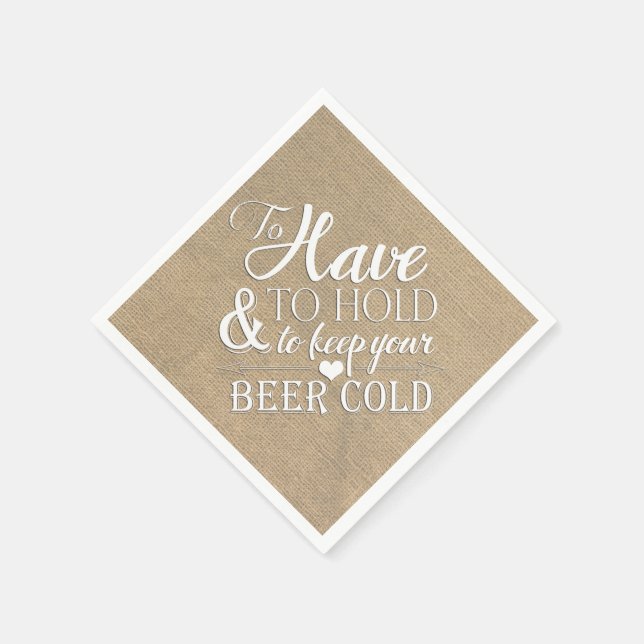Serviette Jetable À Tenir Pour Garder La Bière Mariage Burlap Froid (Coin)