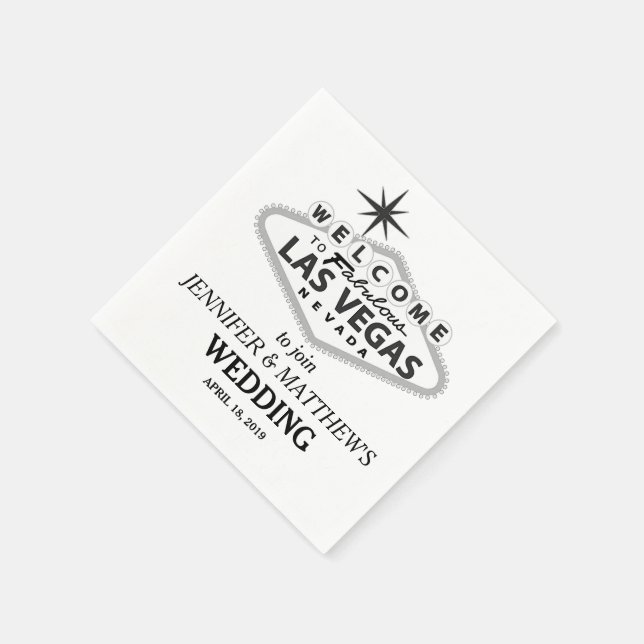 Serviette Jetable Affiche de bienvenue Las Vegas Mariage personnalis (Coin)