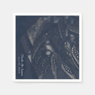 Serviette Jetable Ailes d'ange noir gothique glam chic party