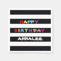 AJOUTEZ VOTRE NOM Happy Birthday Paper Napkins