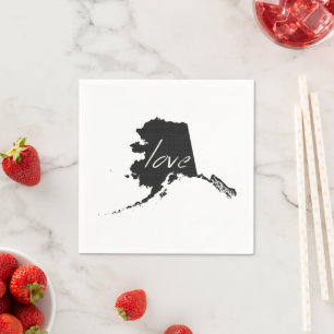 Serviette Jetable Alaska Formé noir Chalkboard Alaskan Love