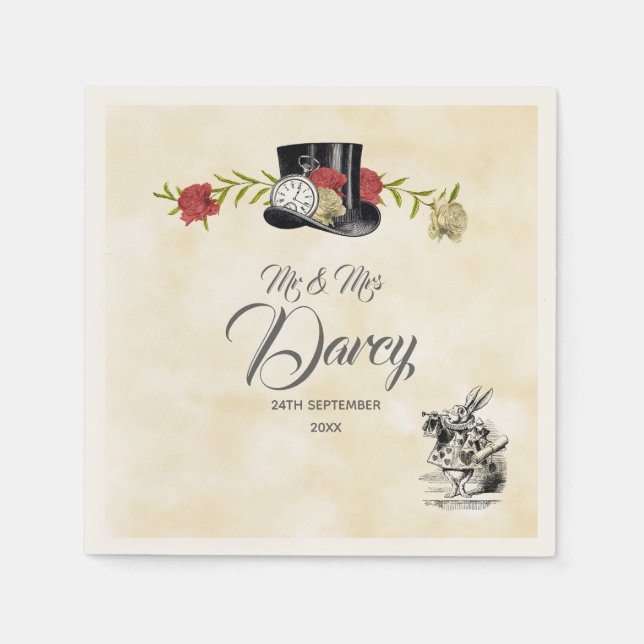 Serviette jetable Alice au pays des merveilles (Devant)