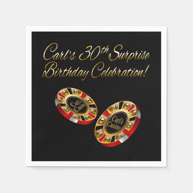 Serviette Jetable ALLYSON Casino Style Party ME DEMANDER 4 NOMS EN C (Devant)