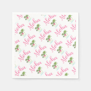 Serviette Jetable Aloha-Beaches Cool du parti de style hawaïen