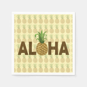 Serviette Jetable Aloha Vintage de l'ananas Hawaii