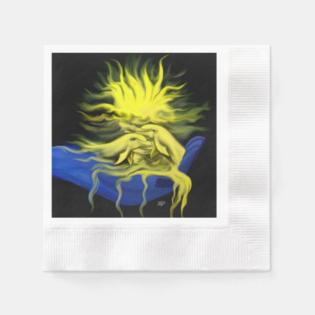 Serviette Jetable Amour de dauphin (Devant)