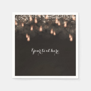 Serviette Jetable Ampoules suspendues vintage pour réception de mari