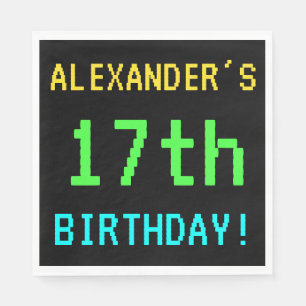 Serviette Jetable Amusant Vintage/Retro jeu vidéo Look 17e anniversa