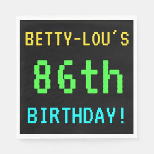 Serviette Jetable Amusant Vintage/Retro jeu vidéo Look 86e anniversa
