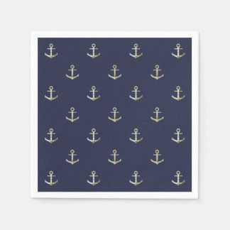 Serviette Jetable ancre marine bleue