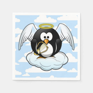 Serviette Jetable Angel Penguin sur un nuage avec Sky Arrière - plan
