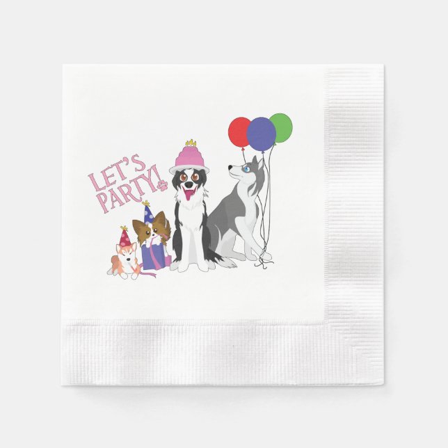 Serviette Jetable Animaux de fête (Devant)