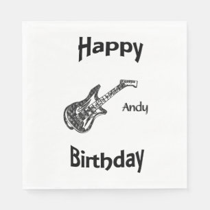 Serviette Jetable Anniversaire de guitare électrique