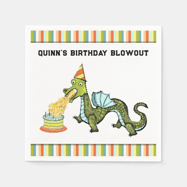 Serviette Jetable Anniversaire de la fête du Dragon (Devant)