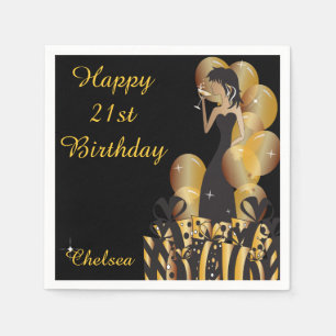 Serviette Jetable Anniversaire ou Bachelorette Party Diva Princess G