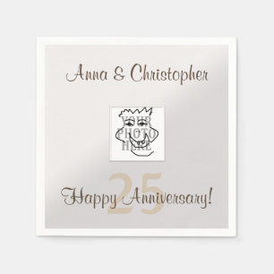 Serviette Jetable Anniversaire photo personnelle et argent de texte
