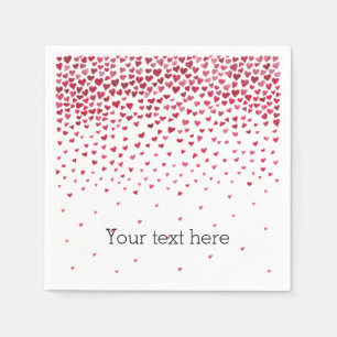 Serviette Jetable Aquarelle - Coeurs en chute