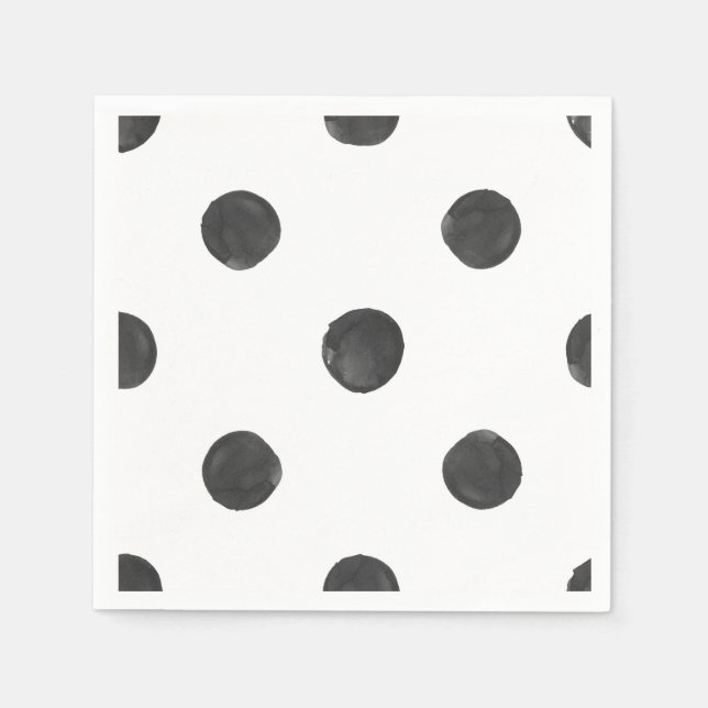 Serviette Jetable Aquarelle Polka Dot (Devant)