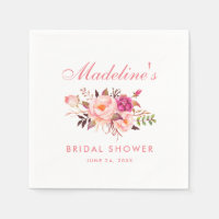 Aquarelle rose Blush Fête des mariées florale