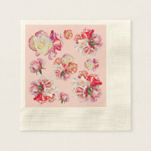 Aquarelle rose Rose Cocktail Napkins