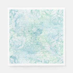 Serviette Jetable Aquarelle Turquoise Green Party
