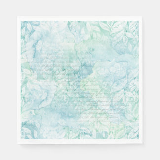 Serviette Jetable Aquarelle Turquoise Green Party