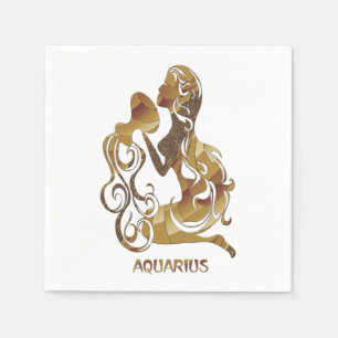 Serviette Jetable Aquarius Zodiac